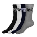 Cotton Beast Mode Sports Socks, Athletic Crew Socks, Pack of 4 (Black, White, Navy, Grey)