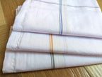Cotton Men's Handkerchief Set | Premium White Striped (6 Pack)