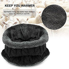 Men’s Winter Beanie Hat & Woolen Scarf Set (Black)
