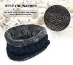 Beanie Cap for Women with Scarf | Winter Wear Set (Blue)