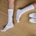 Mid Calf Socks with Victory Sign Design (4 Pack)