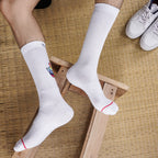 Mid Calf Socks with Victory Sign Design (4 Pack)