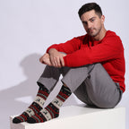 Angora Wool Blend Crew Socks, Set of 5 Pairs, Multi Colours
