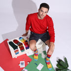 Funky Colorful Crew Socks, Set of 4 Pairs
