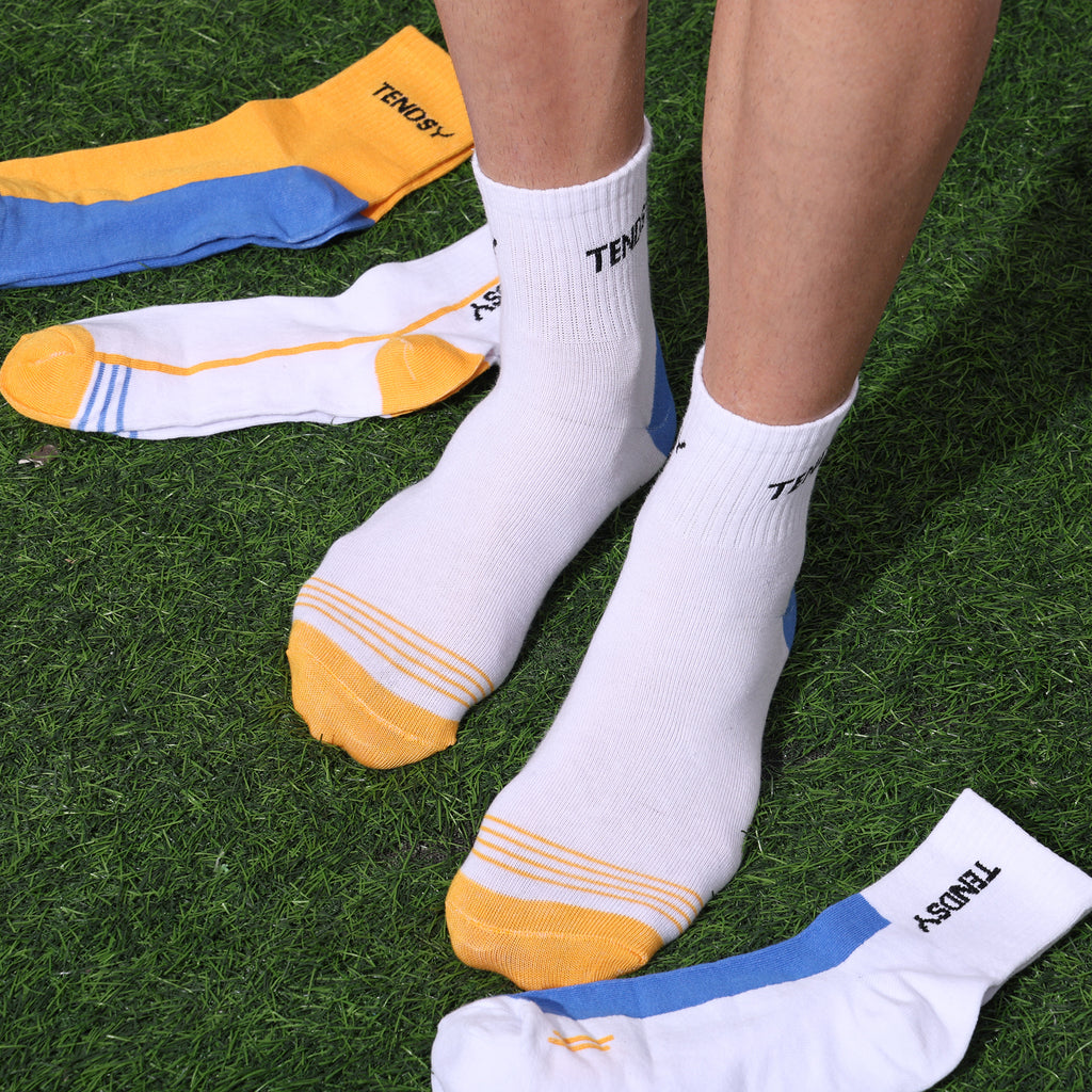 TENDSY Cotton Ankle Socks for Men & Women | Soft, Comfortable, Breathable, Anti-Odor Sports Socks | Multicolor Pack of 5 for Running, Gym, Training & Daily Use