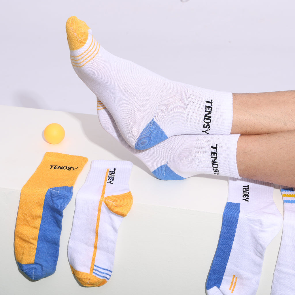 TENDSY Cotton Ankle Socks for Men & Women | Soft, Comfortable, Breathable, Anti-Odor Sports Socks | Multicolor Pack of 5 for Running, Gym, Training & Daily Use