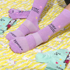 Crew Socks with Unicorn Print, Purple and Mint Green (Set 4 Pairs)