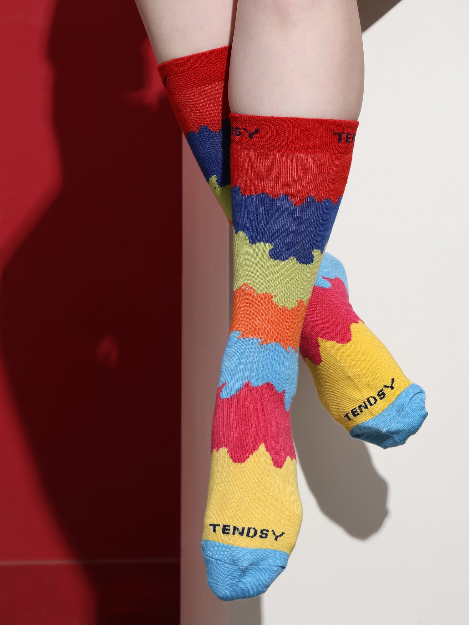 Funky Colorful Crew Socks, Set of 4 Pairs