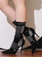 Men's Multicoloured Check Print Cotton Formal Crew Length Socks, Pack of 5