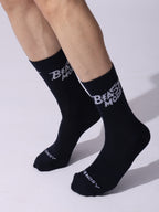 Cotton Beast Mode Sports Socks, Athletic Crew Socks, Pack of 4 (Black, White, Navy, Grey)