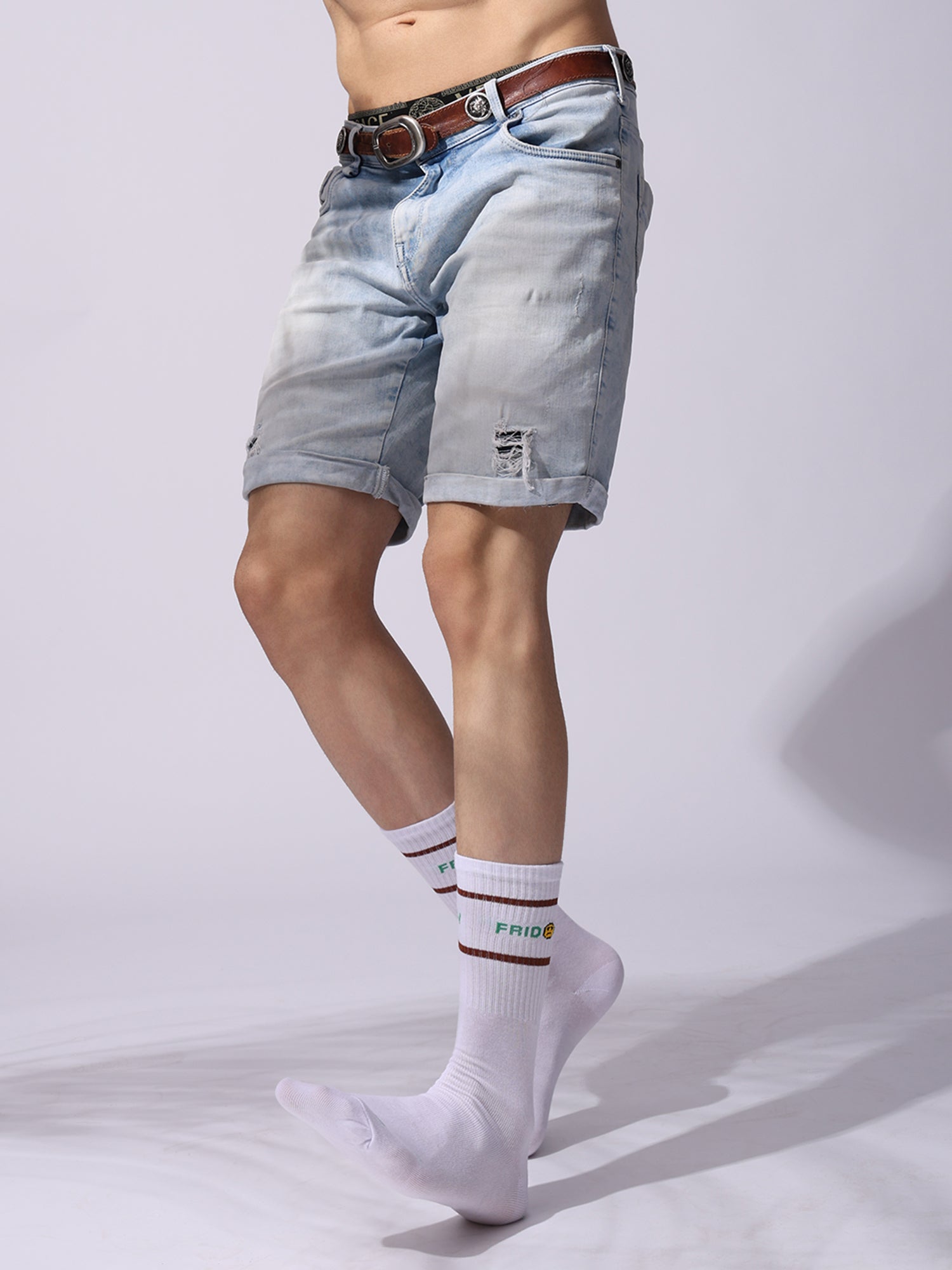 Days of the Week Socks, White Cotton Mid Calf/Crew Socks, Emoji Design, 7 Pairs Set