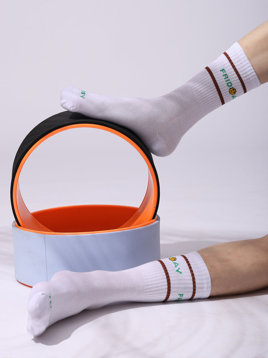 Days of the Week Socks, White Cotton Mid Calf/Crew Socks, Emoji Design, 7 Pairs Set