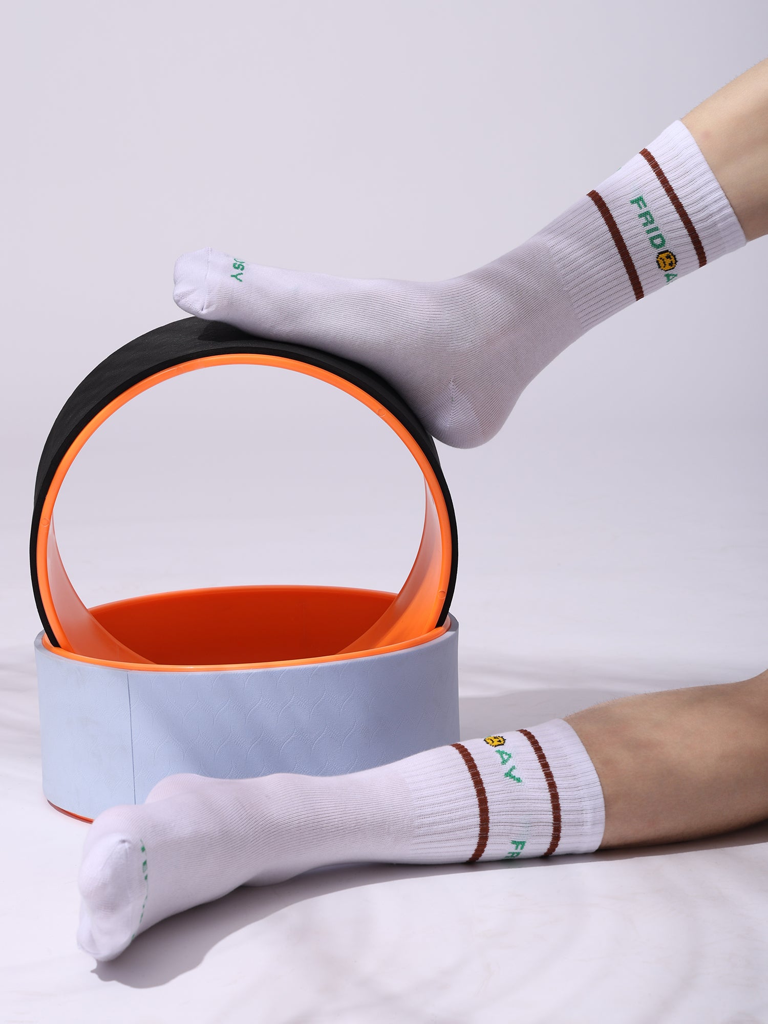Days of the Week Socks, White Cotton Mid Calf/Crew Socks, Emoji Design, 7 Pairs Set