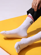 Days of the Week Socks, White Cotton Mid Calf/Crew Socks, Emoji Design, 7 Pairs Set