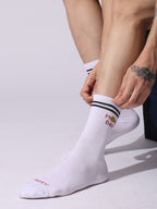 Days of the Week Socks, White Cotton Mid Calf/Crew Socks, Emoji Design, 7 Pairs Set