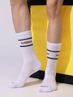 Days of the Week Socks, White Cotton Mid Calf/Crew Socks, Emoji Design, 7 Pairs Set