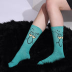 Funny Face Crew Socks, 5 Pairs, Pastel Colours, Comic Expression Design