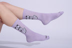 Funny Face Crew Socks, 5 Pairs, Pastel Colours, Comic Expression Design