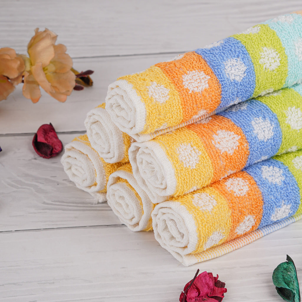 Ladies Cotton Hankies | Multicolor Dot Pattern Cotton (6 Pack)