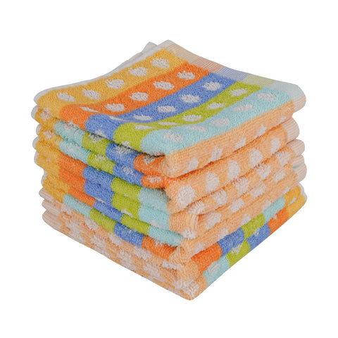 Ladies Cotton Hankies | Multicolor Dot Pattern Cotton (6 Pack)