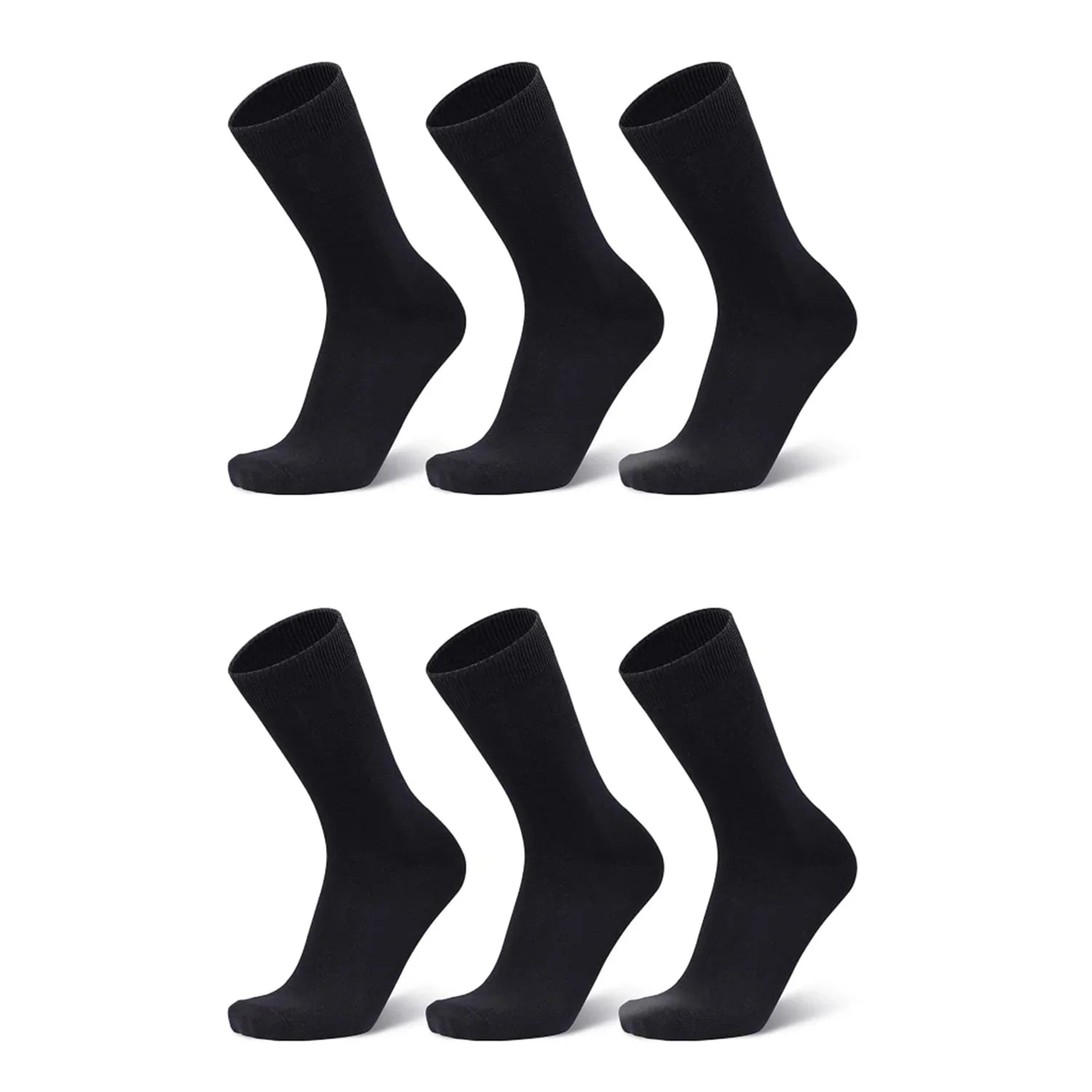 Black Unisex Dress Socks (6 Pack)