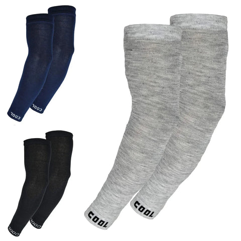 TENDSY UV protection arm sleeves with white COOL logo - quality, comfortable, style, mission