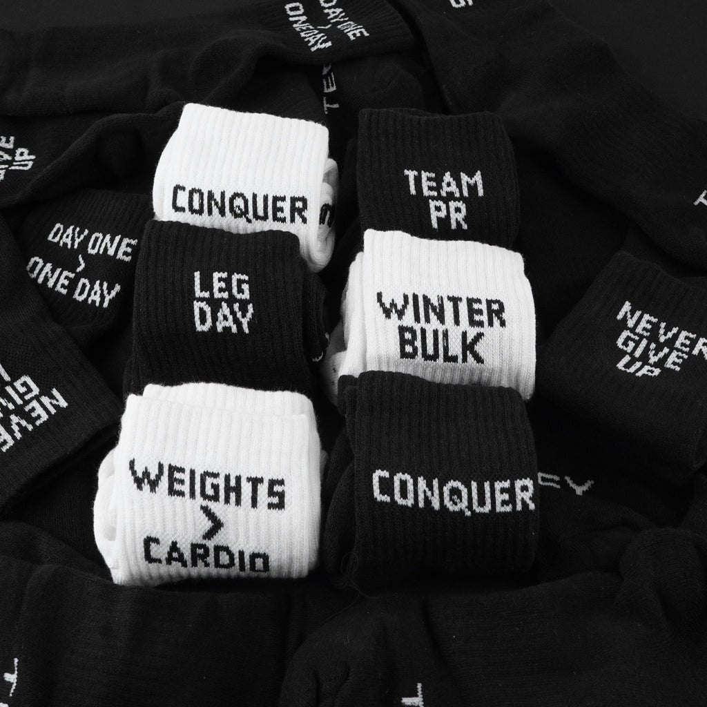 Motivational Gym Socks for Men & Women (6 Pairs)