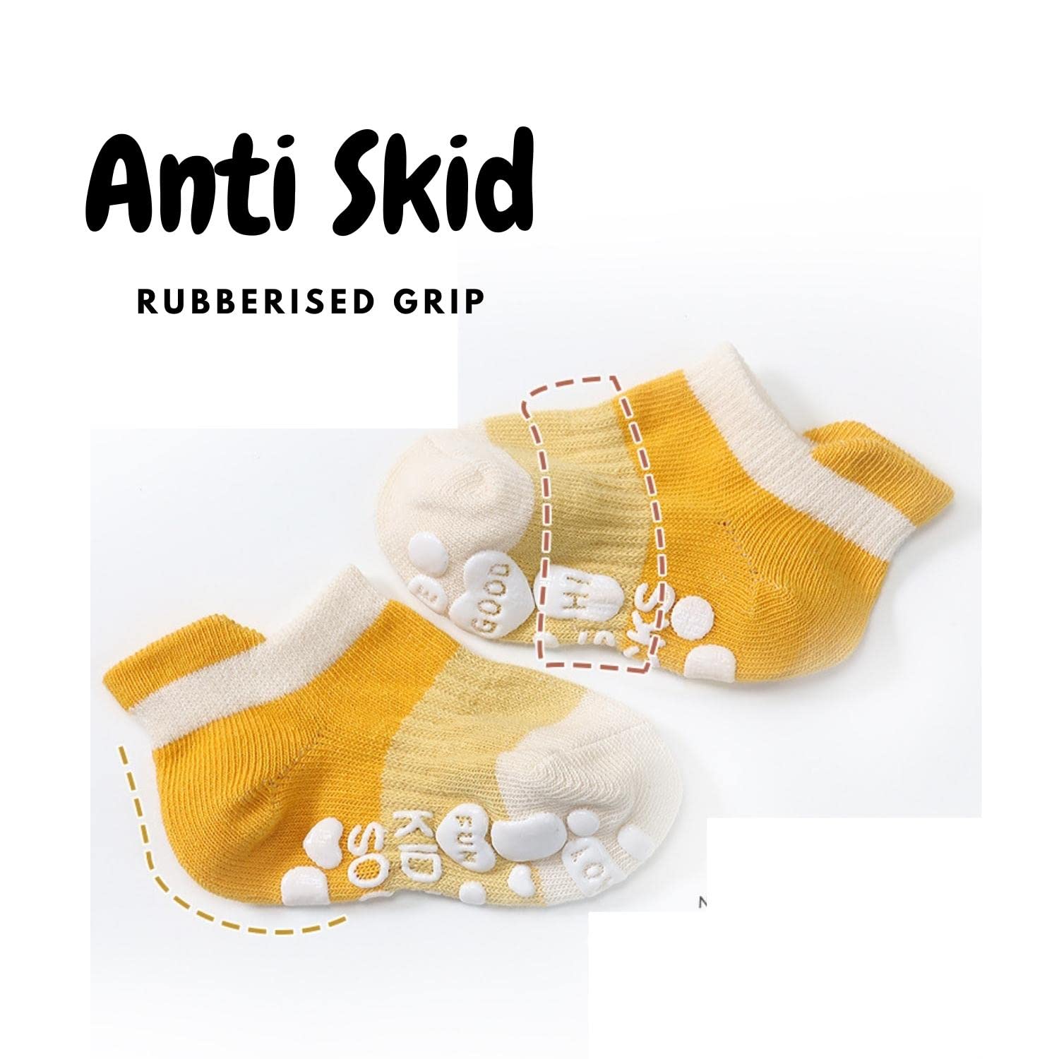 TENDSY Baby Anti Slip Crew Socks With Grips For Toddlers, Little