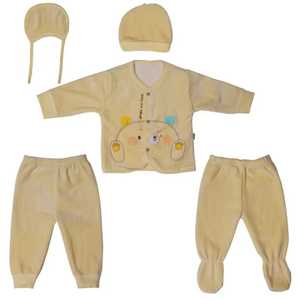 yellow 5 piece baby suit set quality, comfortable, style, mission