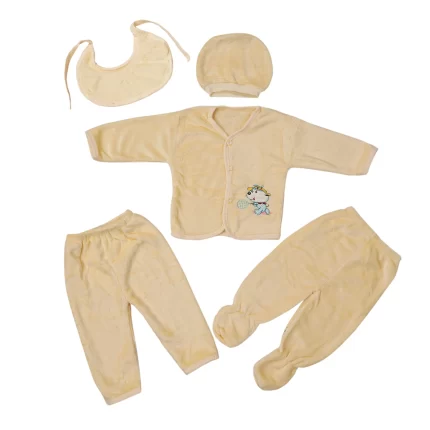 yellow 5 piece baby suit set quality, comfortable, style, mission