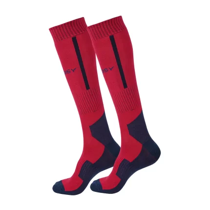 a pair of TENDSY football red socks for men and women- quality, comfortable, style, mission