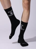 Gym Addict Athletic Crew Socks, Cotton, Black, Unisex - Image 6
